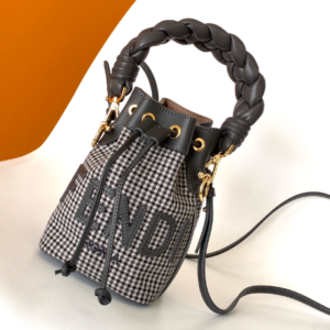 Fendi Mon Tresor Mini FF Embroidered Bucket Bag - Black 10281