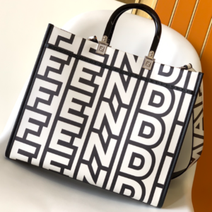 Fendi Roma and Marc Tote Bag - Black/White 91977