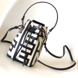 Fendi Roma and Marc Mon Tresor Mini Bucket Bag - Black/White 84271
