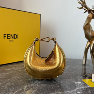Fendi Praphy Underarm Mini Bag - Golden 70498