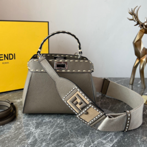 Fendi Iconic Peekaboo Handbag - Gray 50561