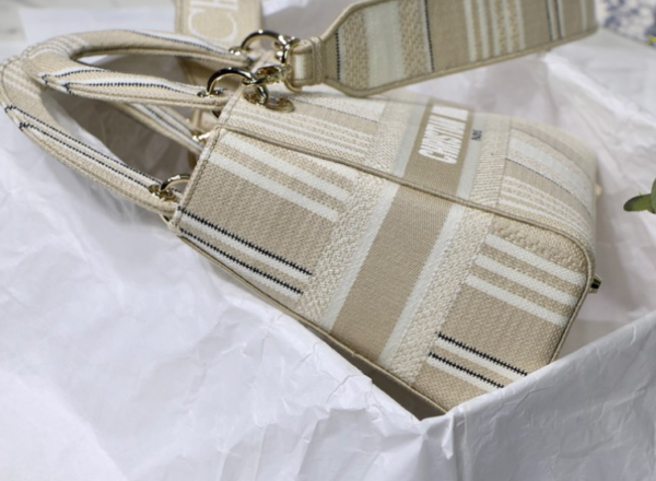 Dior Lady D Embroidery Series - Striped Apricot Light Gold 40500 - Image 4