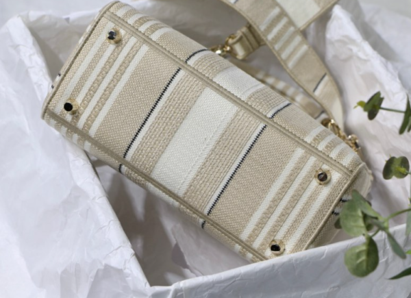 Dior Lady D Embroidery Series - Striped Apricot Light Gold 40500 - Image 3