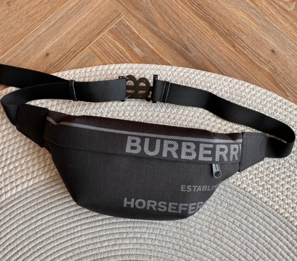 Burberry Small Canvas Horseferry Print Belt Bag - Black 24212
