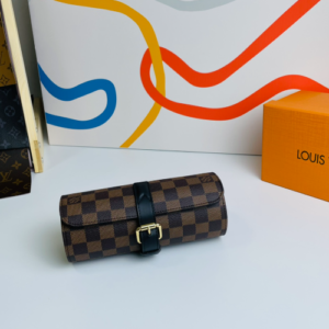 Louis Vuitton Damier Graphite 3 Watch Case - Brown 86311