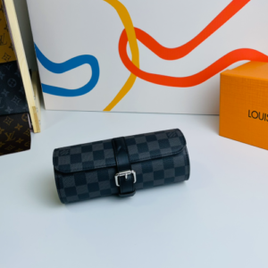 Louis Vuitton Damier Graphite 3 Watch Case - Black 47359