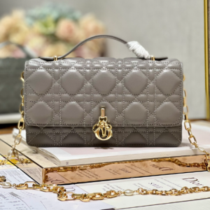 Dior Pearl Clutch - Patent Leather Dark Gray 30718