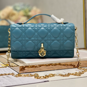 Dior Pearl Clutch - Patent Leather Blue 68063