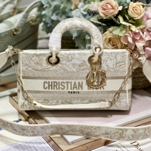 Dior Medium Lady D-Joy Embroidered Handbag - Golden Magpie 31529