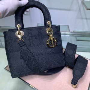 Dior Five-Grid Cannage Pattern D-Lite Handbag - Blue 22020
