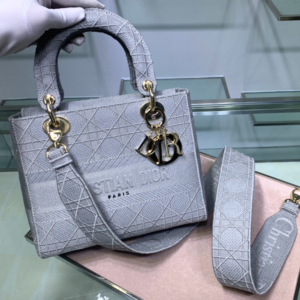 Dior Five-Grid Cannage Pattern D-Lite Handbag - Light Blue 86949