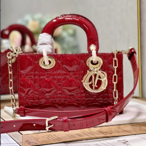 Dior Medium Horizontal Diana Bag - Red Gold Buckle 99475