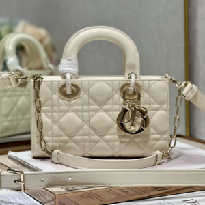 Dior Medium Horizontal Diana Bag - White Gold Buckle 84266