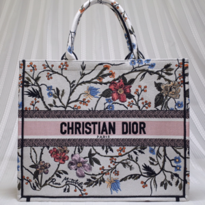 Dior Floral Book Tote Bag - White 53153