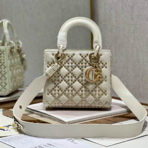 Dior Mini Lucky Star Shaped Rivet Beads Handbag - White 13202