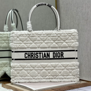 Dior Medium Book Tote Shopping Bag - White 24900