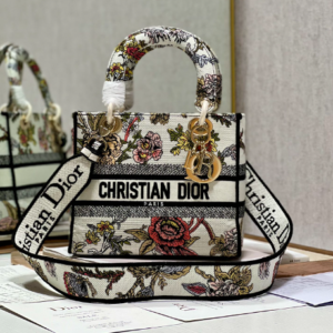 Dior Lᴀᴅʏ Embroidered Concubine Diana Bag - White peony flower 99198