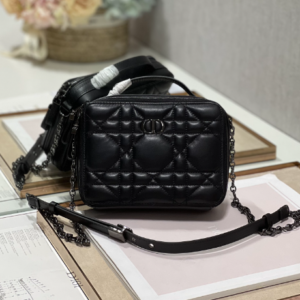 Dior Caro Box Chain Handbag - Black 45167