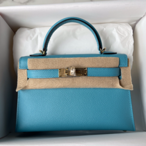 Hermes Mini Kelly Second Generation Handbag - Blue 44084