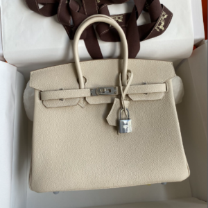 Hermes Birkin Hand-Stitched Handbag - Silver (Silver Buckle) 92508
