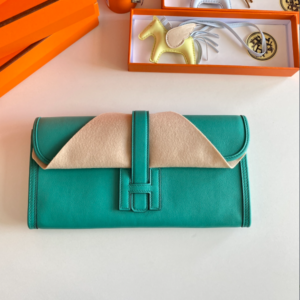 Hermes Jige Elan Sheepskin Lining Bag - Verona Green 63921