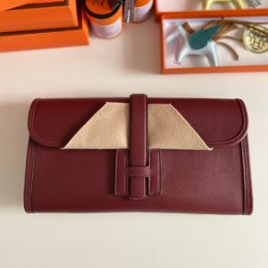 Hermes Jige Elan Sheepskin Lining Bag - Vine Red 28218