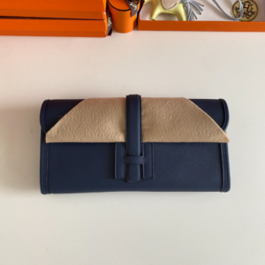 Hermes Jige Elan Sheepskin Lining Bag - Sapphire Blue 62636