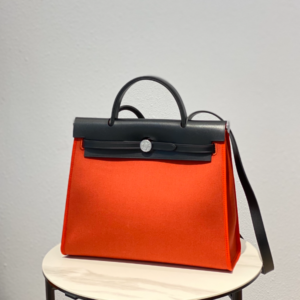Hermes Cloth Herbag Handbag - Orange 89440