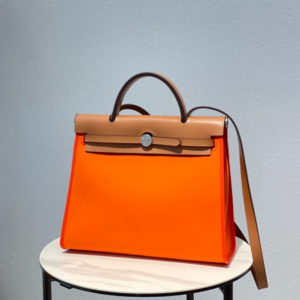 Hermes Cloth Herbag Handbag - Bright Orange 69167