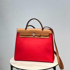 Hermes Cloth Herbag Handbag - Red 64836