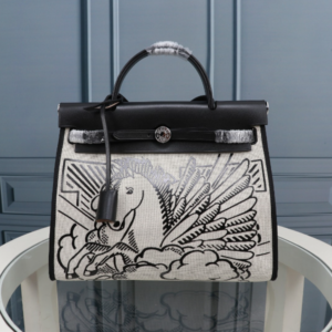 Hermes Dark Horse Inside Seam Cloth Bag - Black 68100