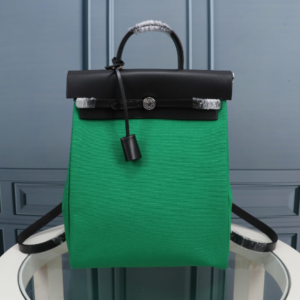 Hermes Herbag Rucksack Handbag - Emerald Green/Black 17499