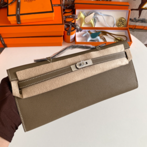 Hermes Kelly Cut Wallet - Elephant Gray 40234