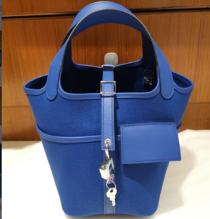 Hermes Cargo Picotin Vegetable Basket Spot Handbag - Blue 87426