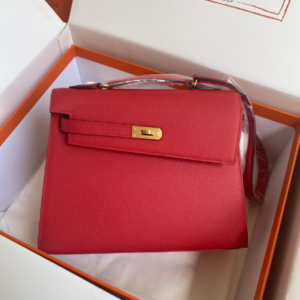 Hermes Kelly Pochette Handbag - Red 93594