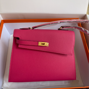 Hermes Kelly Pochette Handbag - Rose Red 85200