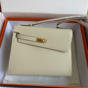 Hermes Kelly Pochette Handbag - Milkshake White 32274