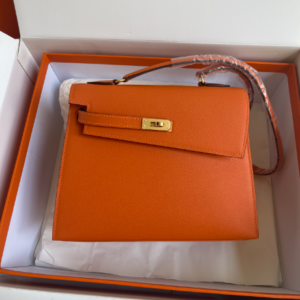 Hermes Kelly Pochette Handbag - Orange 32753