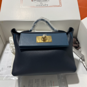 Hermes Mini2424 Handbag - Navy Blue 85974