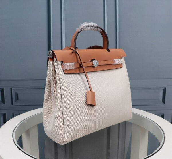 Hermes Apricot Inseam Cloth Bag – Brown 46640 - Image 5