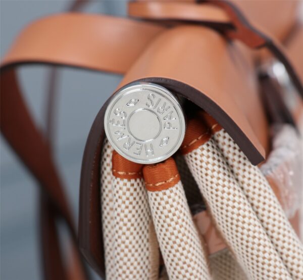 Hermes Apricot Inseam Cloth Bag – Brown 46640 - Image 2