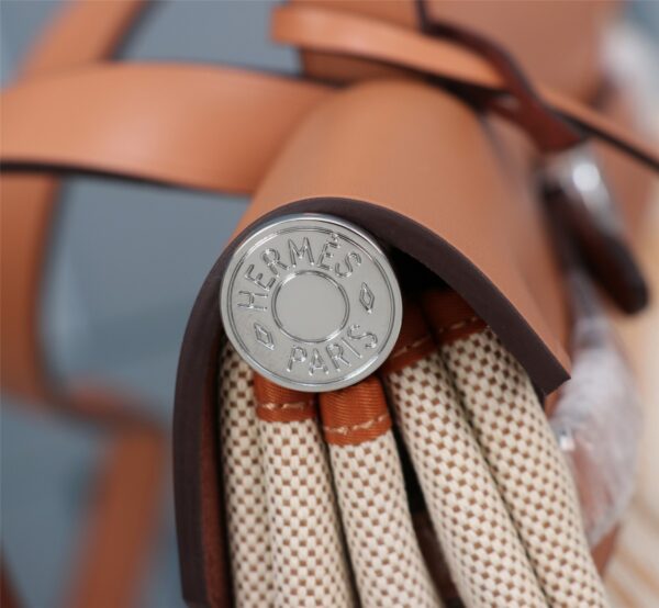 Hermes Inner Apricot Bride Cloth Bag – Brown 84639 - Image 3