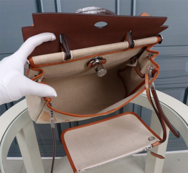 Hermes Inner Apricot Bride Cloth Bag – Brown 84639 - Image 2