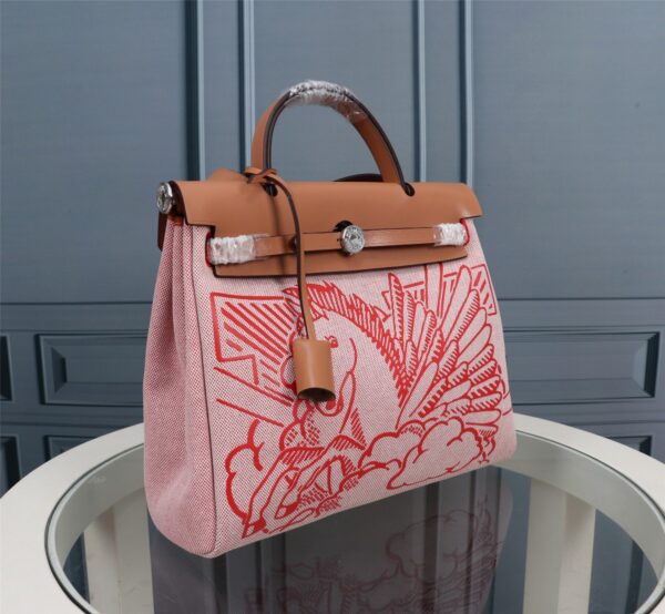 Hermes Brown Red Horse Inside Cloth Bag - Brown 16188 - Image 5