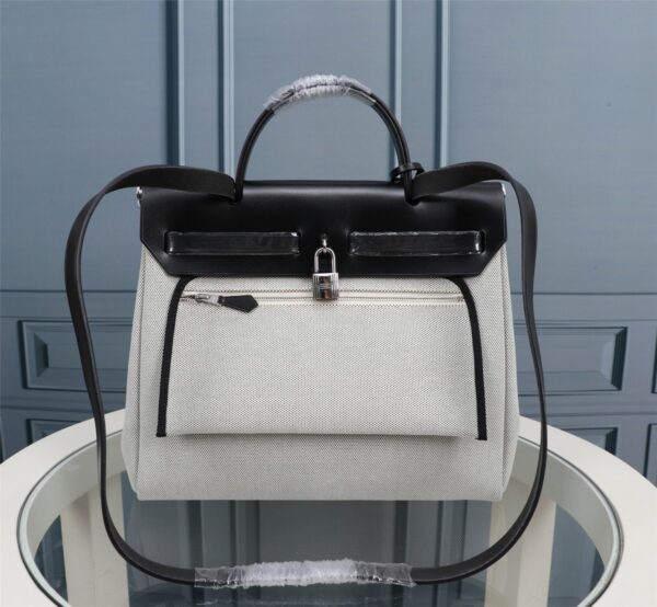 Hermes Blue Horse Inside Seam Cloth Bag - Black 28584 - Image 3