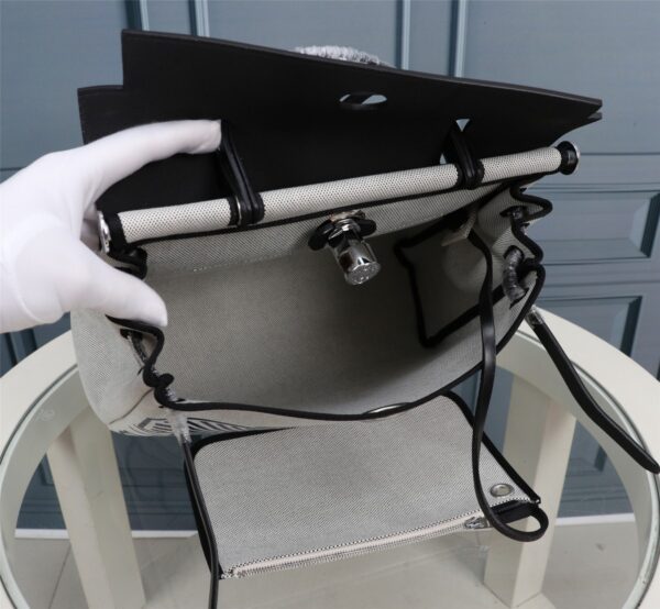 Hermes Blue Horse Inside Seam Cloth Bag - Black 28584 - Image 4