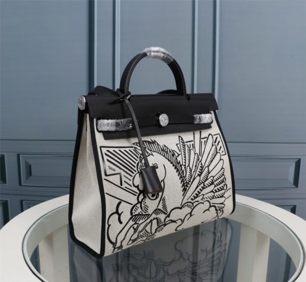 Hermes Dark Horse Inside Seam Cloth Bag - Black 68100 - Image 2