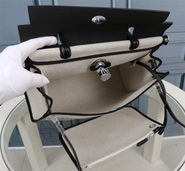 Hermes Dark Horse Inside Seam Cloth Bag - Black 68100 - Image 3