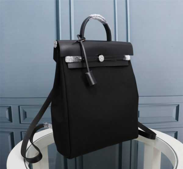 Hermes Herbag Rucksack Handbag - Black 92546 - Image 5