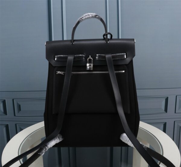 Hermes Herbag Rucksack Handbag - Black 92546 - Image 4